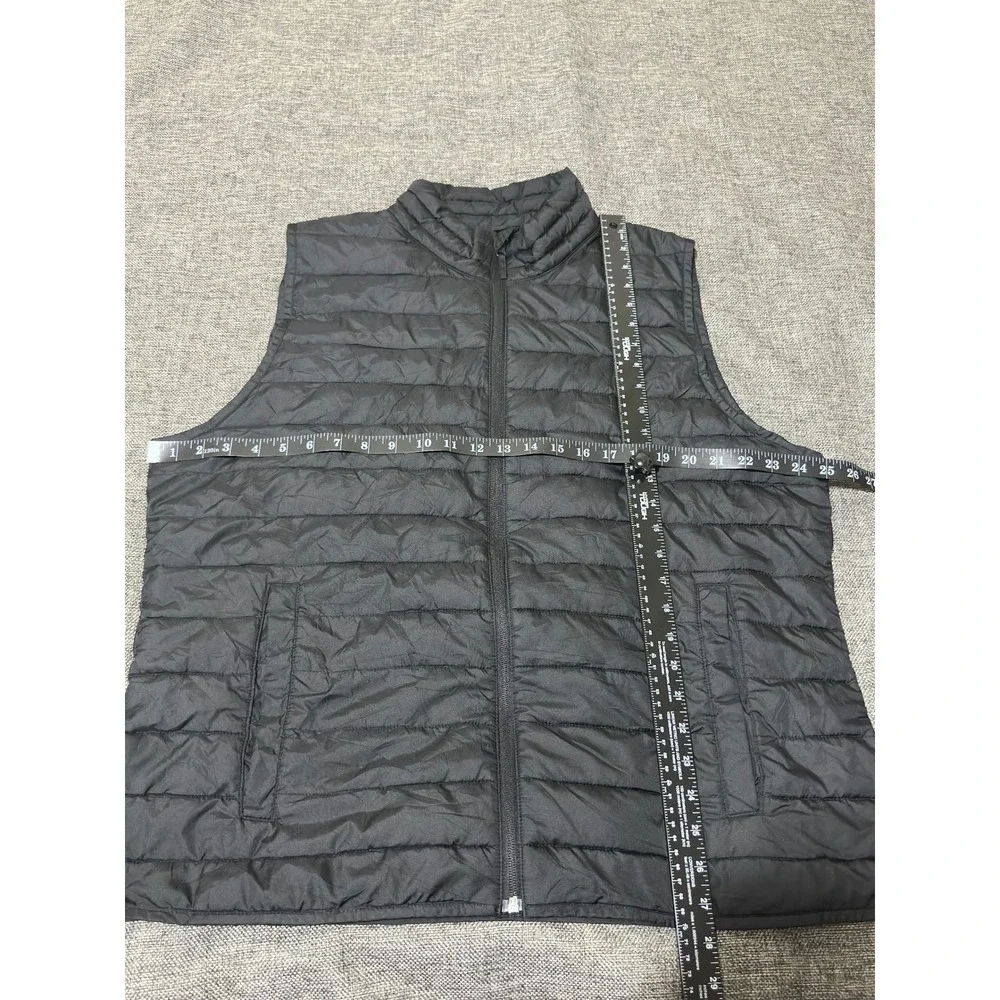 Gap Mens XL Puffer Vest Black ColdControl Water Resistant Ripstop